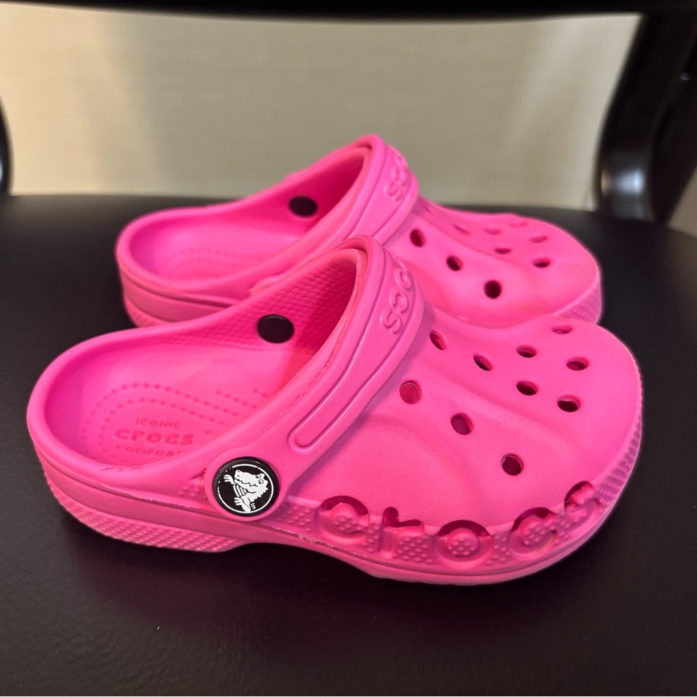 CROCS Pink Sandals with Perforated Design size 9 toddler